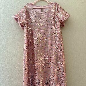 Girls 14-16 rose gold sequins dress